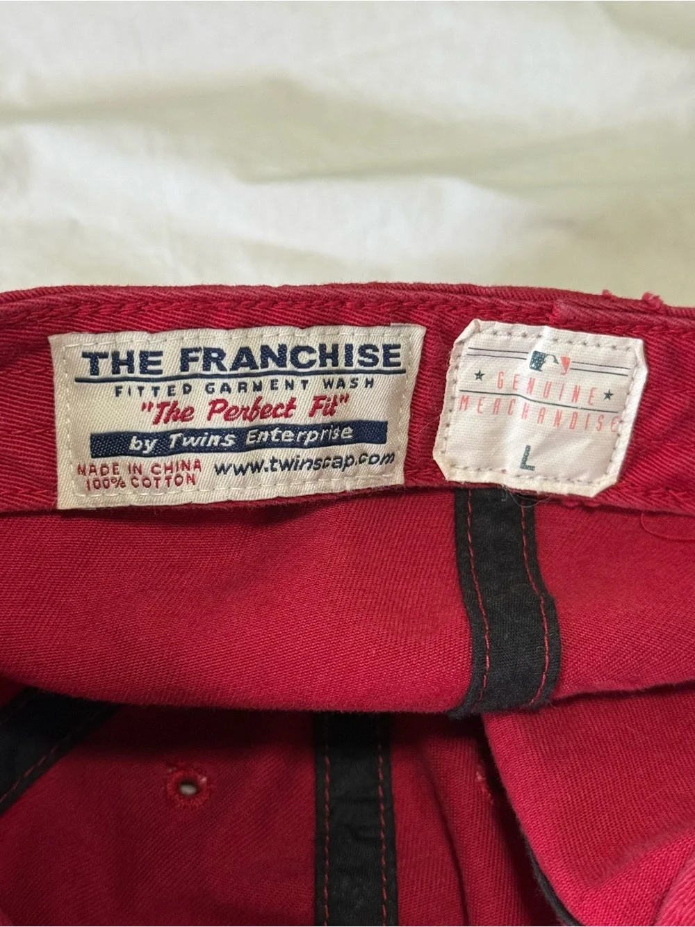 Red Cotton Yankee Baseball Cap - mens
